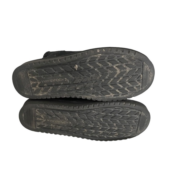 UGG Koolaburra Tall Black Suede Slip On Faux Fur Boots Silver Button Size 8 - Picture 8 of 11